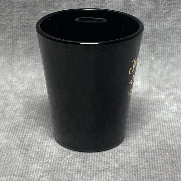 Jack Daniel's Vintage Black Ceramic Shot Glass Gold Lettering Whiskey Libbey - Picture 3 of 9